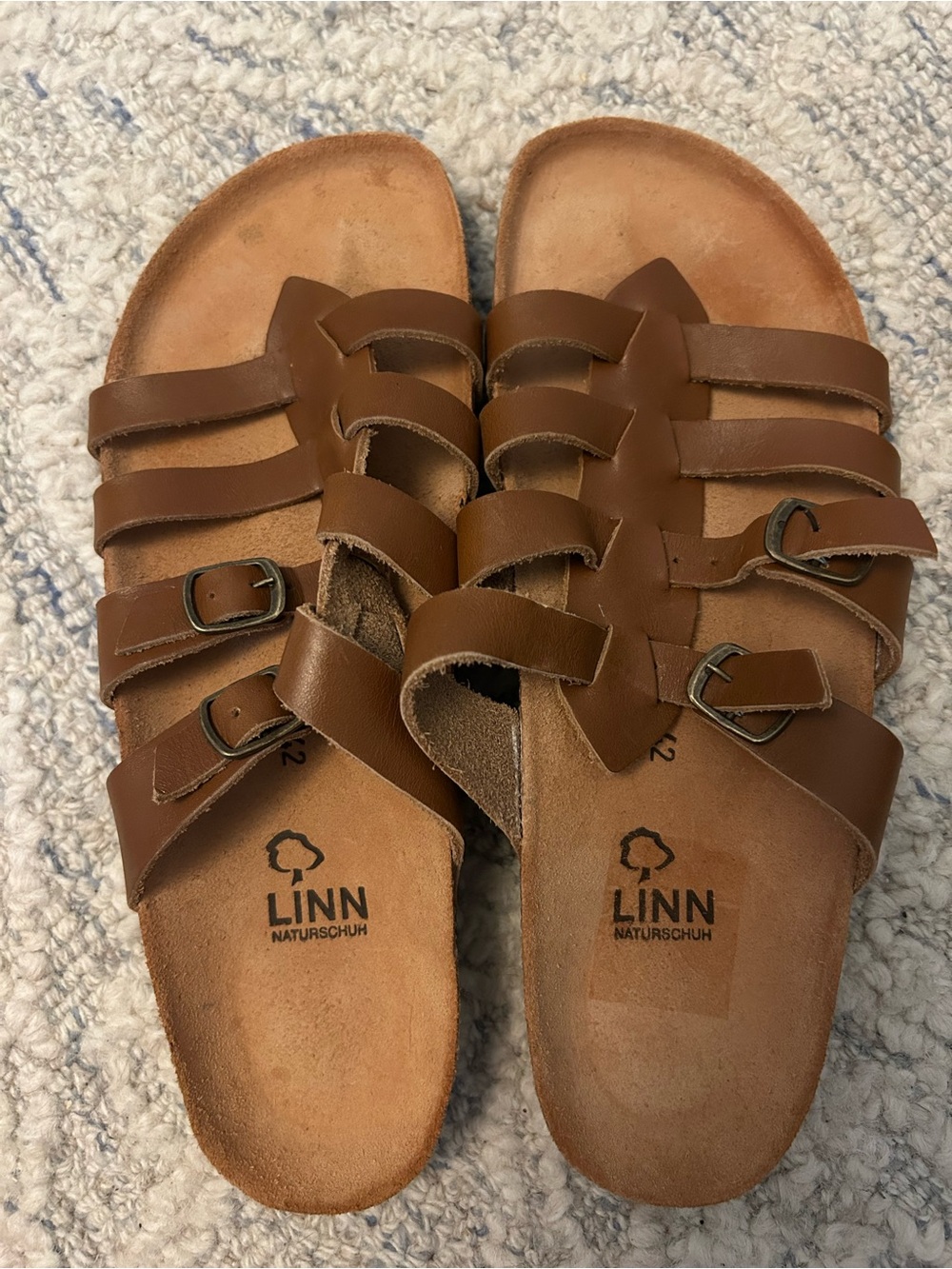 LinN Naturschum leather sandals - Size 42